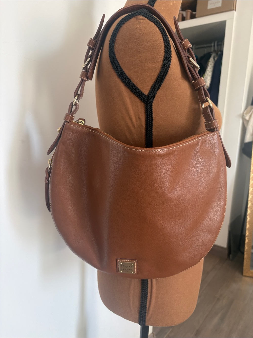 Dooney & Bourke Chestnut Brown Leather Shoulder Bag